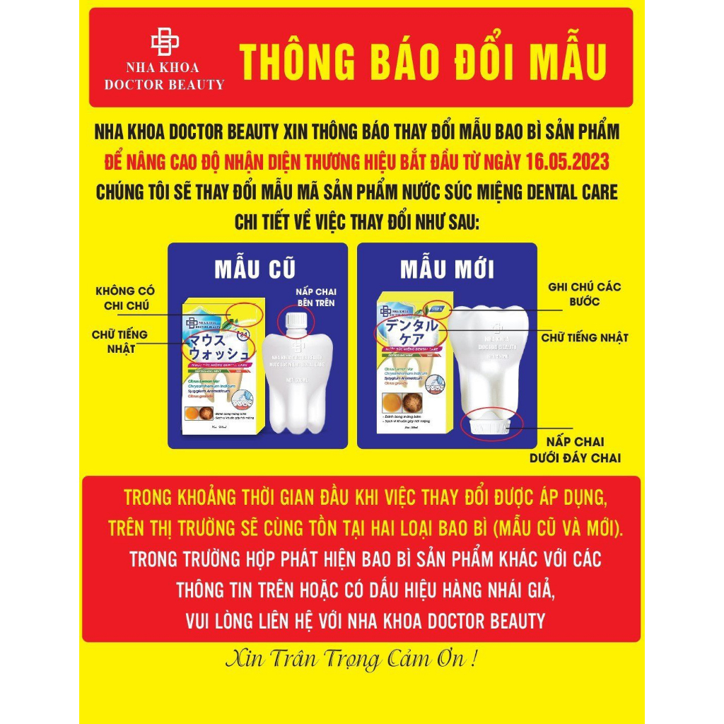 Nước súc miệng Dental care MẪU MỠI CẢI TIẾN HƠN giải pháp nha khoa tại nhà