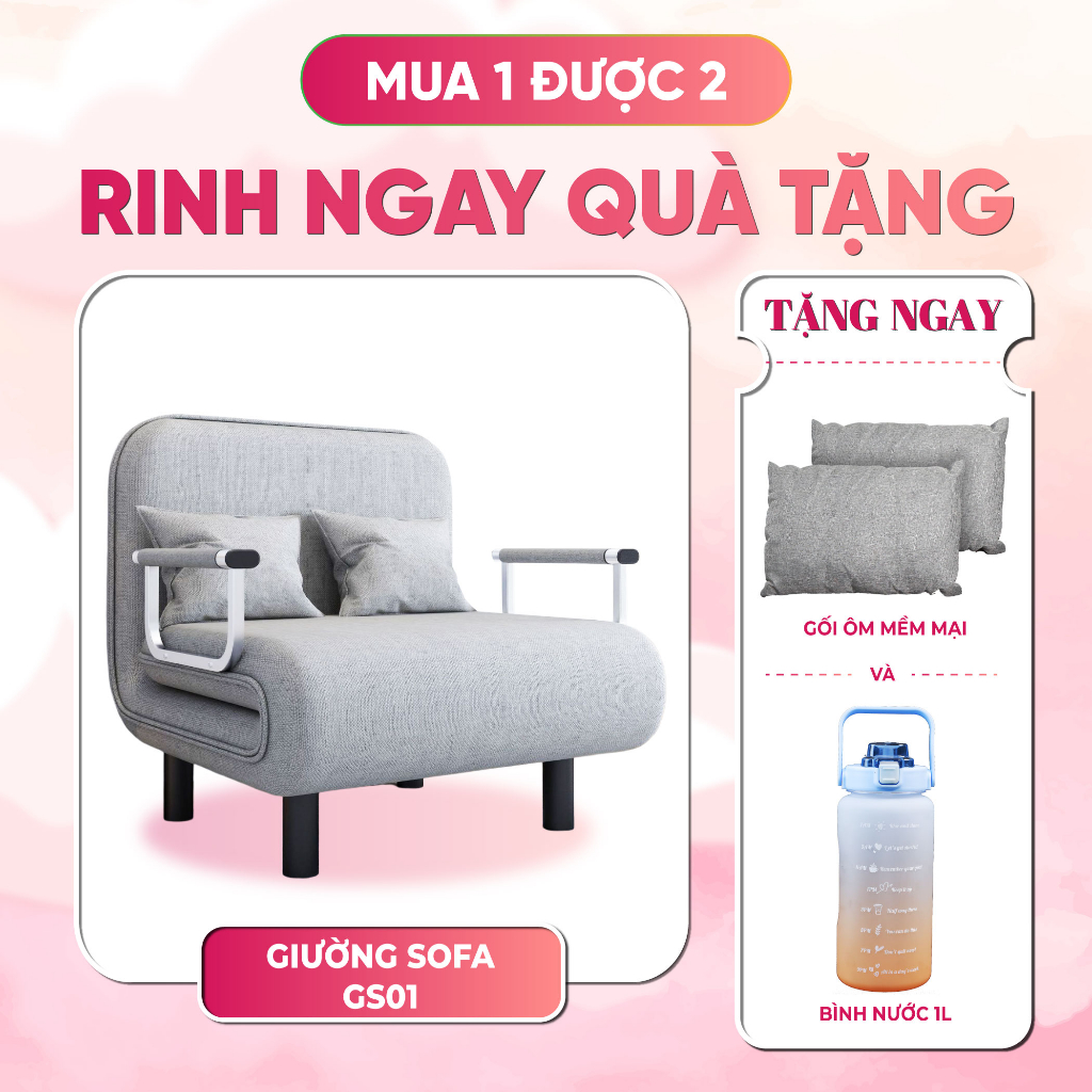 Sofa Giường Koen của eomart Ghế Gấp Gọn Và Mở Ra Thành Giường, Sofa Chịu Tải 160kg đa năng chất lượng tuyệt vời