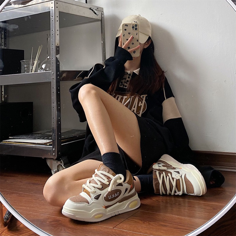 GIÀY SNEAKER UNISEX S66 DAILU ĐẾ CAO 3CM PHONG CÁCH
