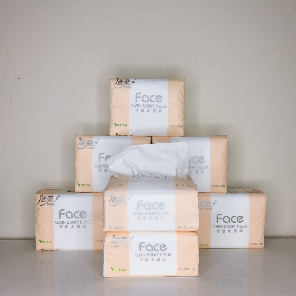 Thùng 18 Gói Khăn Giấy FACE Hồng 360 Tờ 3 Lớp, Siêu Mềm Mịn Bản Thơm Nhẹ Và Không Mùi