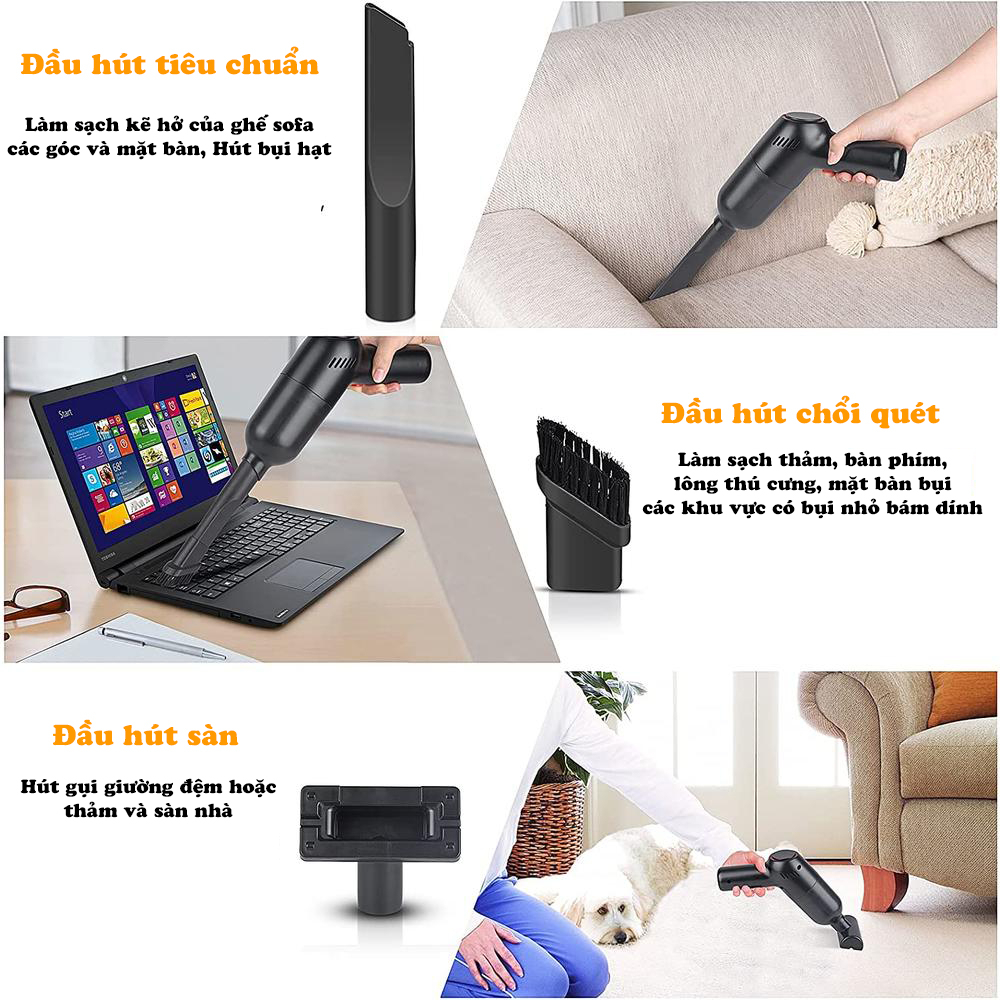 Máy hút bụi cầm tay dodoto mini không dây lực hút 25.000Pa Bảo hành 24 tháng | BigBuy360 - bigbuy360.vn