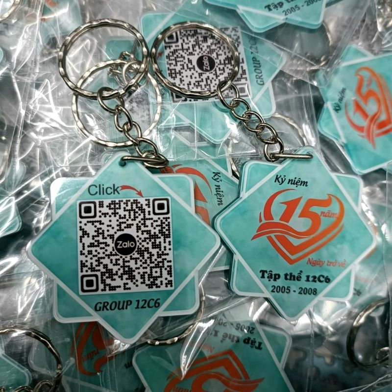 Móc khóa quét mã QR, in mã QR ngân hàng, thông tin theo yêu cầu