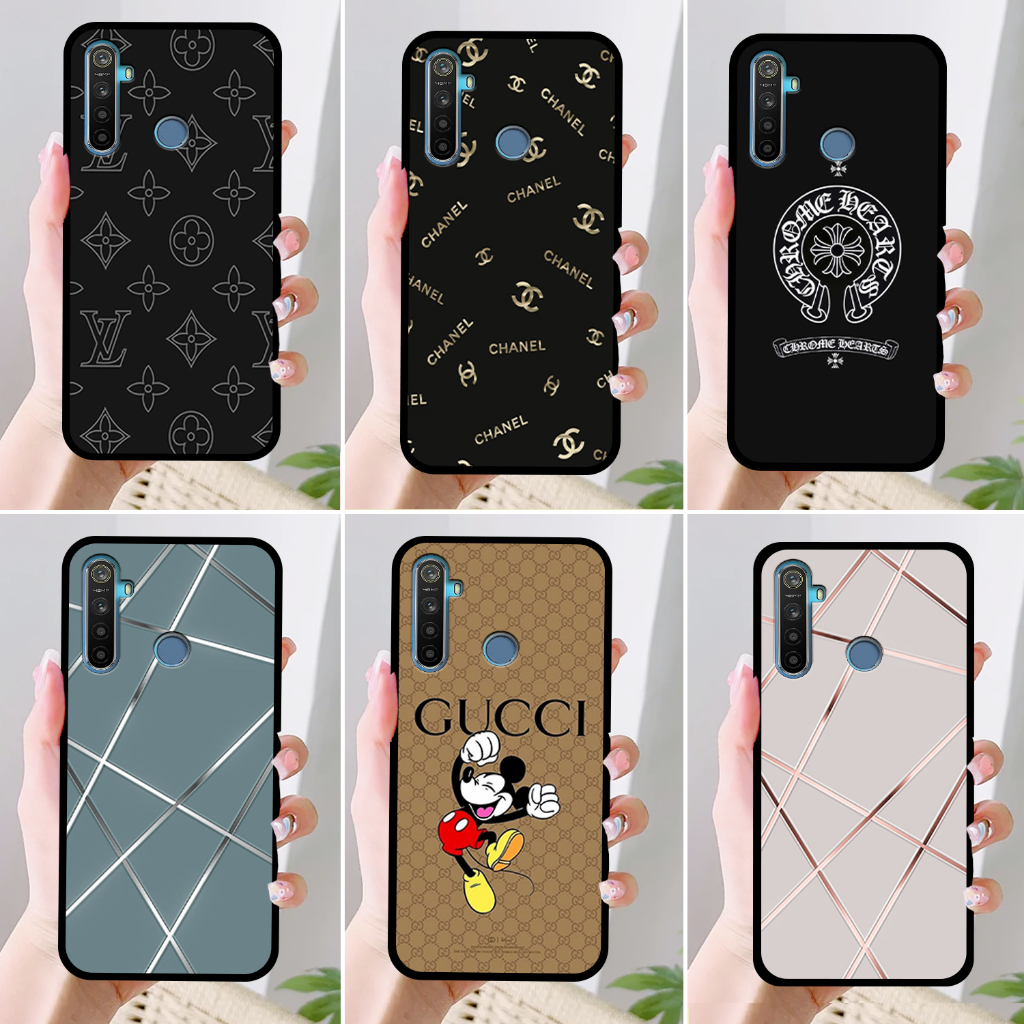 Ốp Realme 5/ 5i/ 5 Pro/ C3 IN HÌNH THƯƠNG HIỆU LV, GUCCI, HỌA TIẾT XANH BẠC SIÊU ĐẸP