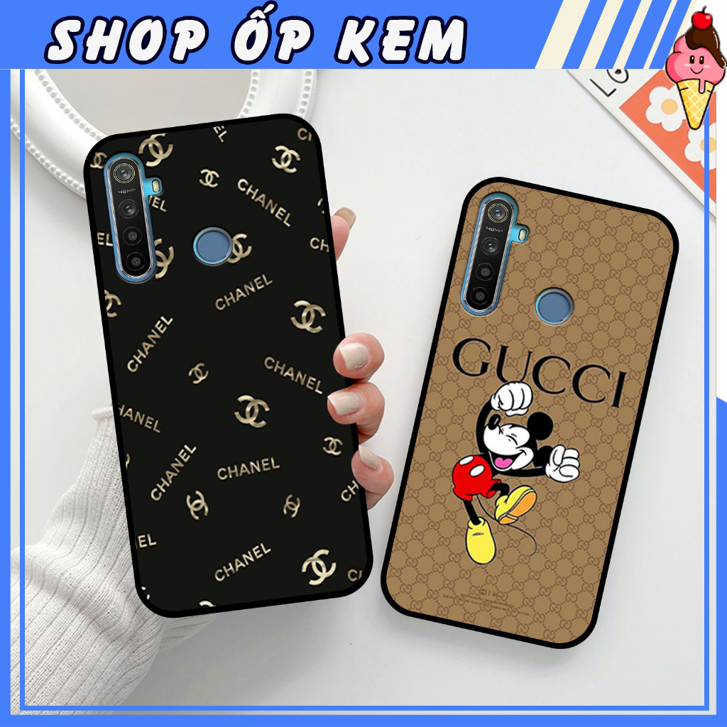 Ốp Realme 5/ 5i/ 5 Pro/ C3 IN HÌNH THƯƠNG HIỆU LV, GUCCI, HỌA TIẾT XANH BẠC SIÊU ĐẸP