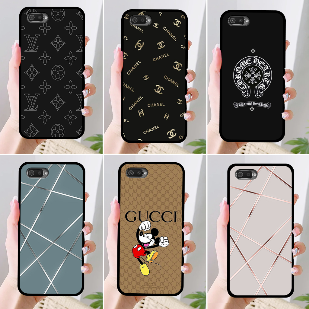 Ốp Realme C1/ C2 IN HÌNH THƯƠNG HIỆU LV, GUCCI, HỌA TIẾT XANH BẠC SIÊU ĐẸP