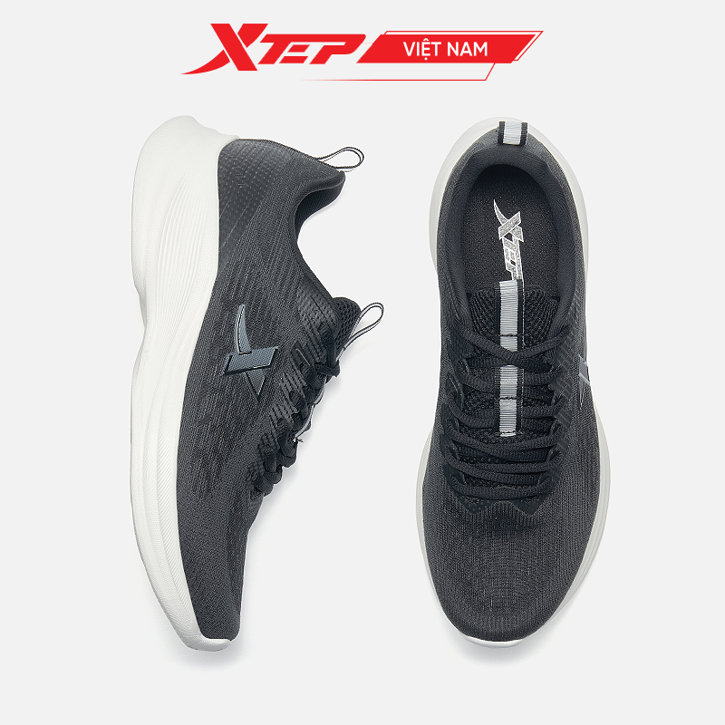 Giày chạy bộ nam Xtep chính hãng, dáng basic, kiểu dáng bắt mắt hợp thời trang, đế giày lượn sóng mềm mại 877219110013