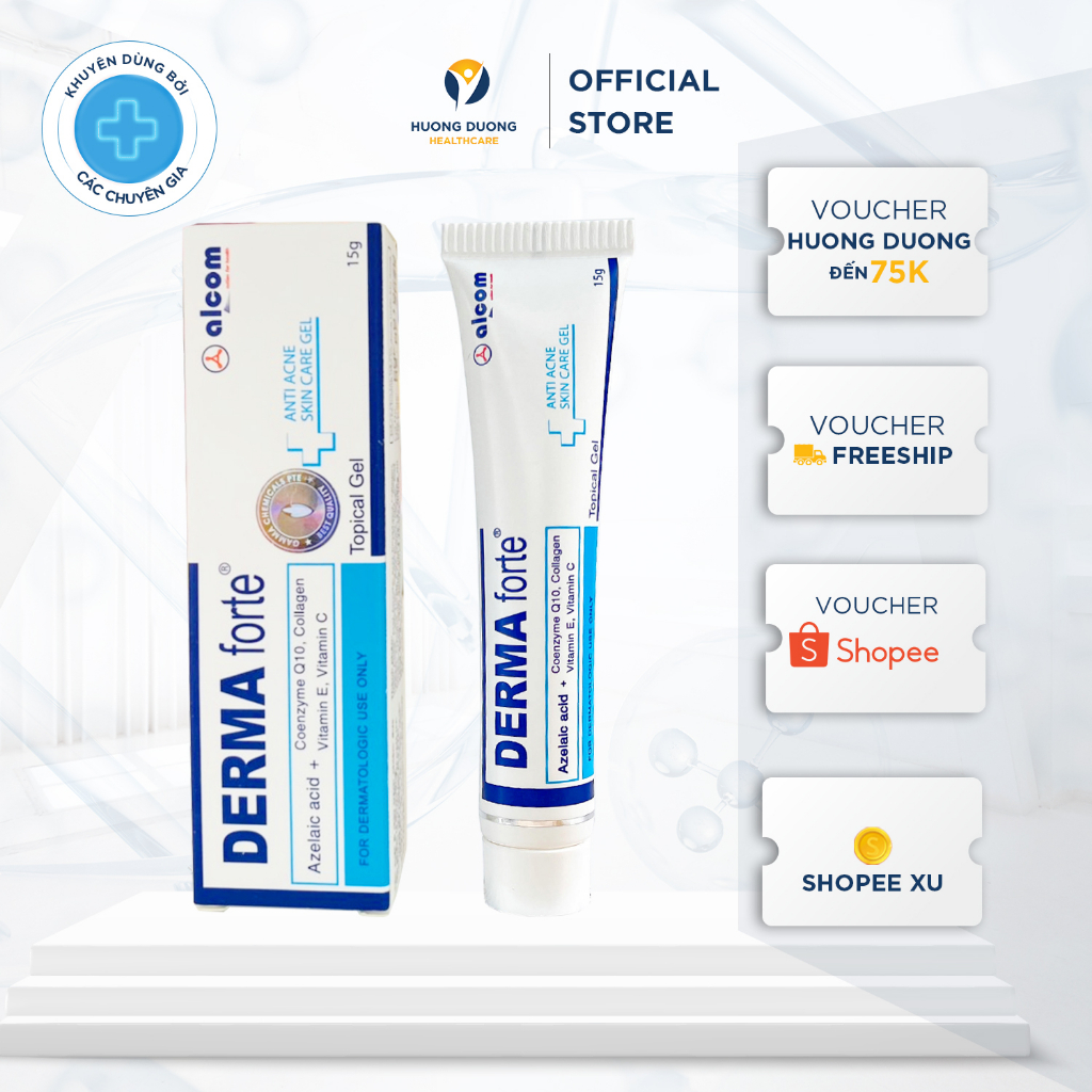 Kem mụn Derma Forte mờ thâm, giảm sẹo,kem dưỡng da giảm mụn tuýp 15g - Gamma