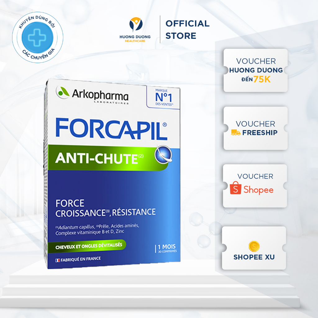 Viên Uống Chống Rụng Tóc Arkopharma Forcapil Anti Chute-30 viên