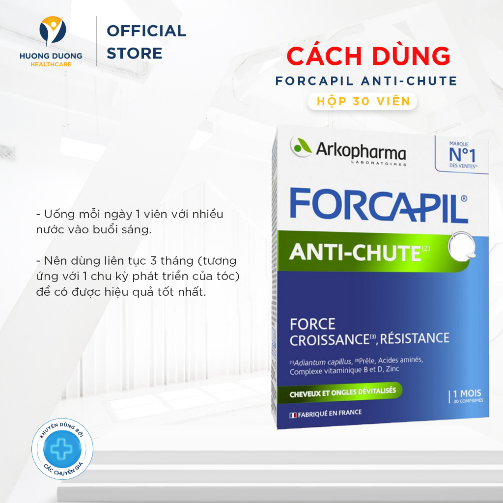 Viên Uống Chống Rụng Tóc Arkopharma Forcapil Anti Chute-30 viên