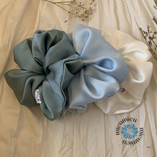 Phụ kiện tóc cột tóc scrunchies handmade chất liệu lụa satin mềm mịn chun co giãn bảo vệ tóc S1002
