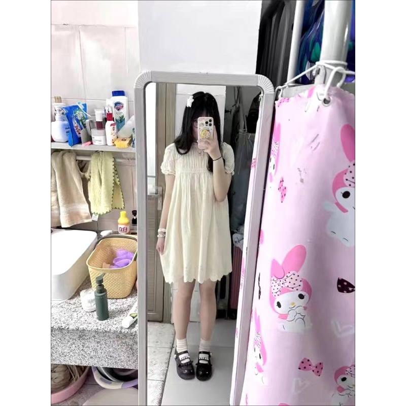 Đầm Suông Xô Ren Thêu, Váy Suông Ren Diện Hè Đi Biển Phong Cách Hàn Quốc