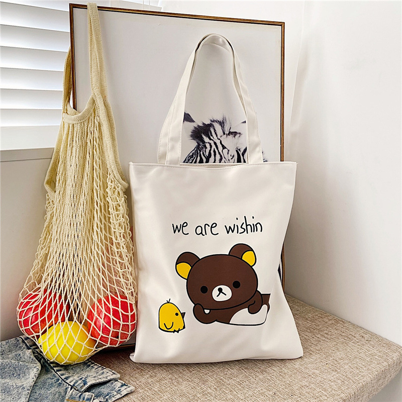 Túi tote vải đeo chéo canvas đi học giá rẻ có khoá kéo phong cách hàn quốc TT01 YOUNGZ | BigBuy360 - bigbuy360.vn