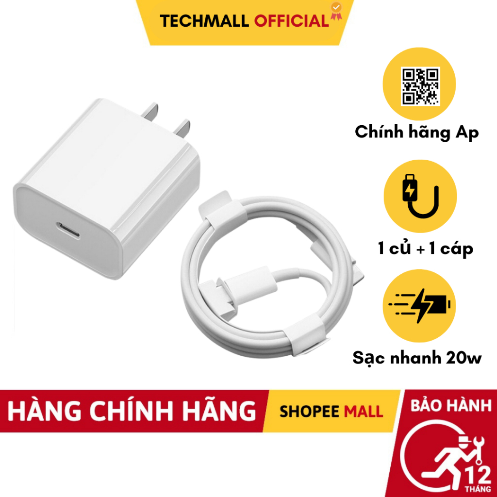 Sạc nhanh PD 20W cam kết sạc nhanh bảo hành lỗi đổi mới-Techzone Official