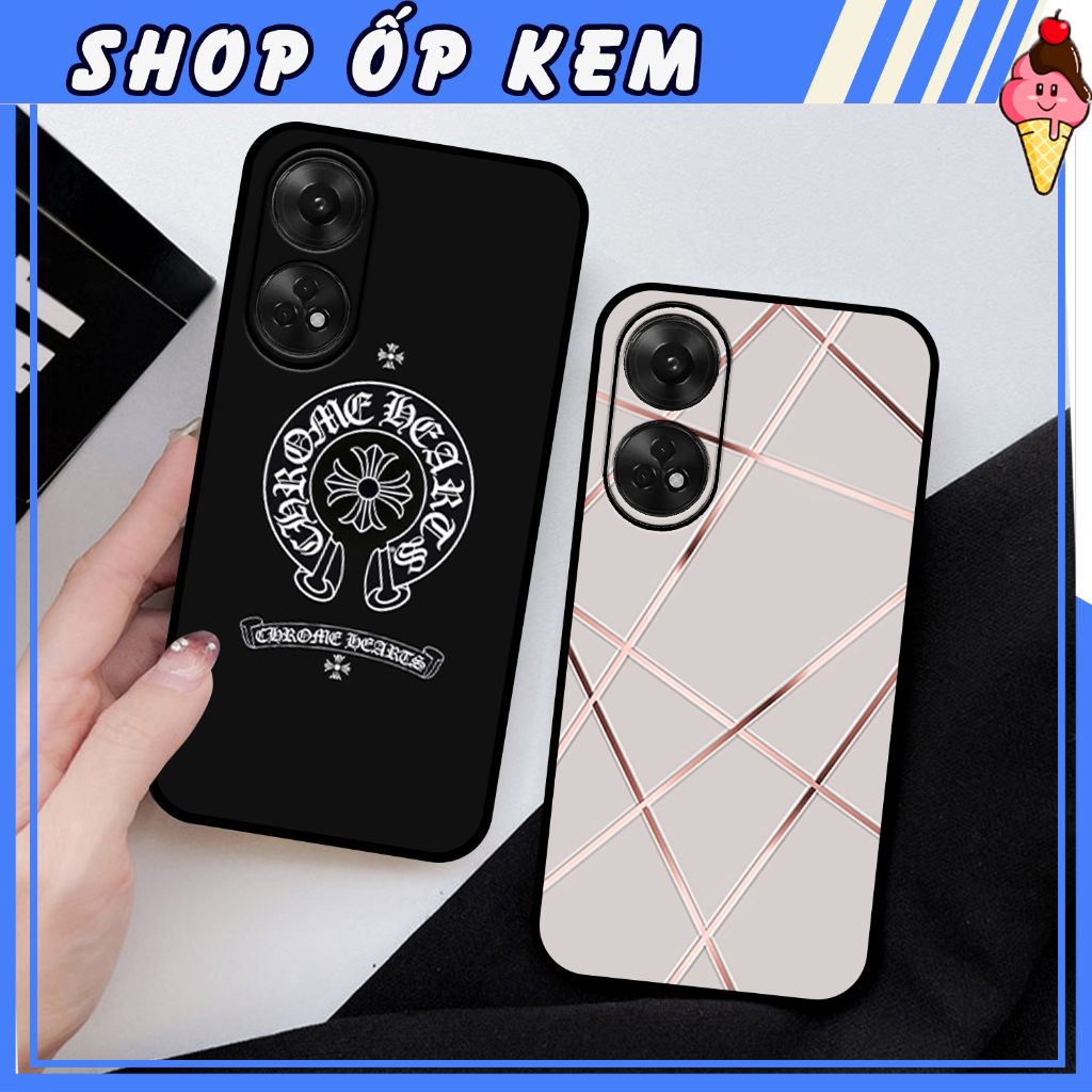 Ốp Oppo Reno 8 T 4G - Reno 8 T 5G IN HÌNH THƯƠNG HIỆU LV, GUCCI, HỌA TIẾT XANH BẠC SIÊU ĐẸP