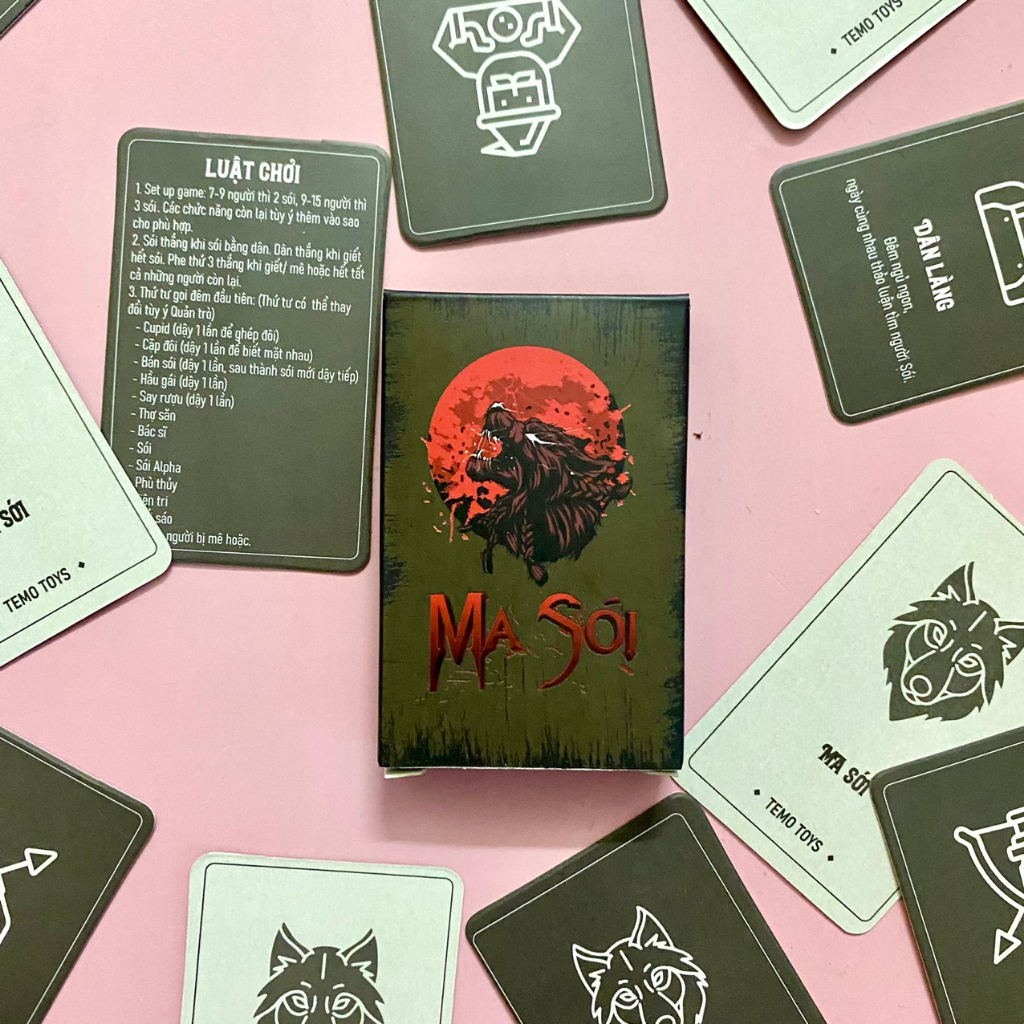Bộ bài ma sói ultimate deluxe việt hoá boardgame cho bạn bè nhiều chức năng mới