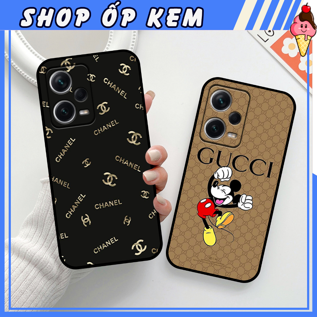 Ốp Xiaomi Redmi Note 12 4G - Redmi Note 12 5G - Redmi Note 12 Pro 5G IN HÌNH THƯƠNG HIỆU, HỌA TIẾT XANH BẠC