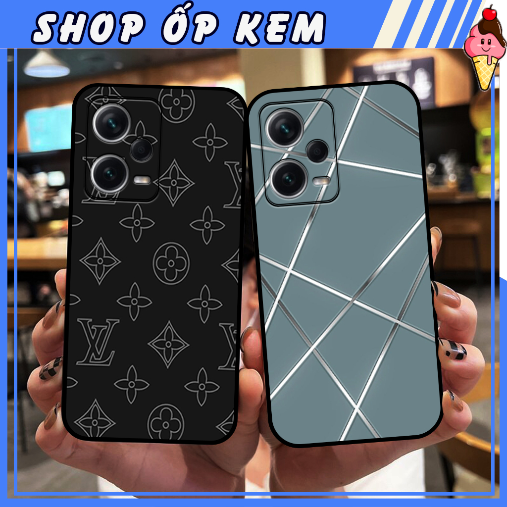 Ốp Xiaomi Redmi Note 12 4G - Redmi Note 12 5G - Redmi Note 12 Pro 5G IN HÌNH THƯƠNG HIỆU, HỌA TIẾT XANH BẠC