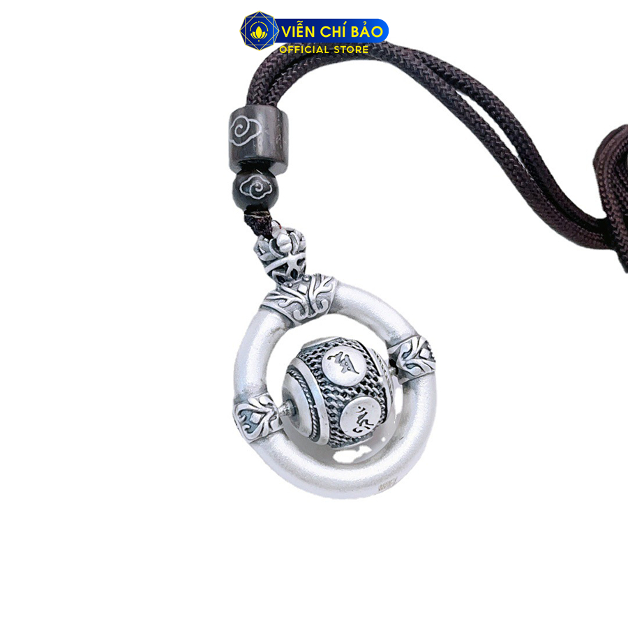 Mặt dây chuyền bạc nữ hình tròn lục tự xoay chất liệu bạc Thái 925 thời trang phụ kiện trang sức Viễn Chí Bảo M000158