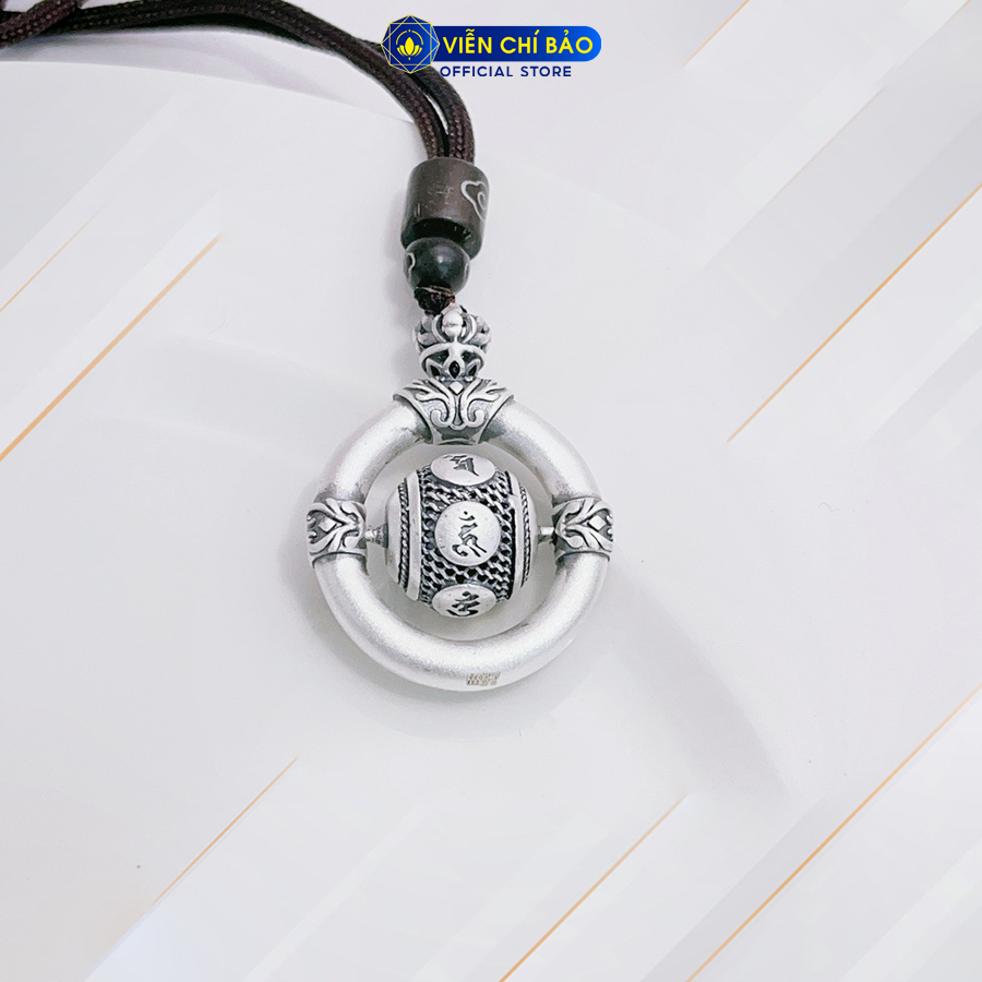 Mặt dây chuyền bạc nữ hình tròn lục tự xoay chất liệu bạc Thái 925 thời trang phụ kiện trang sức Viễn Chí Bảo M000158