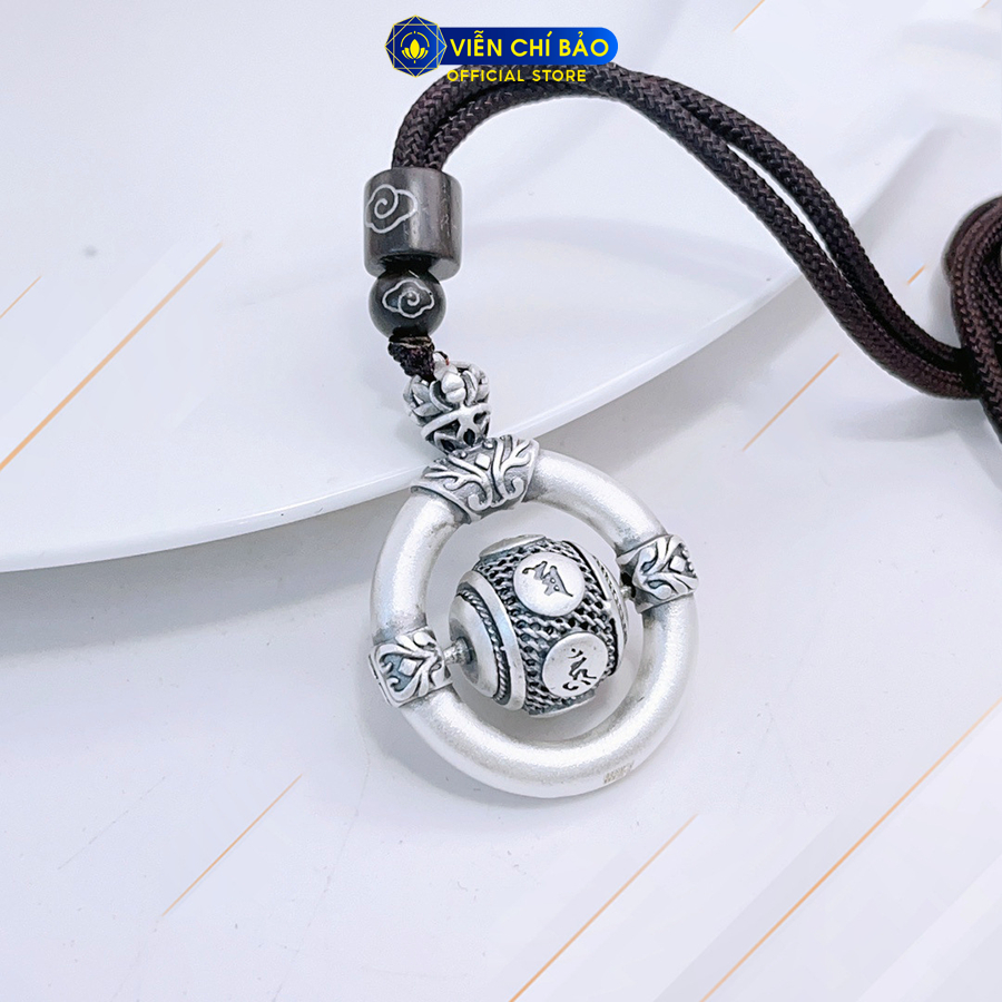 Mặt dây chuyền bạc nữ hình tròn lục tự xoay chất liệu bạc Thái 925 thời trang phụ kiện trang sức Viễn Chí Bảo M000158