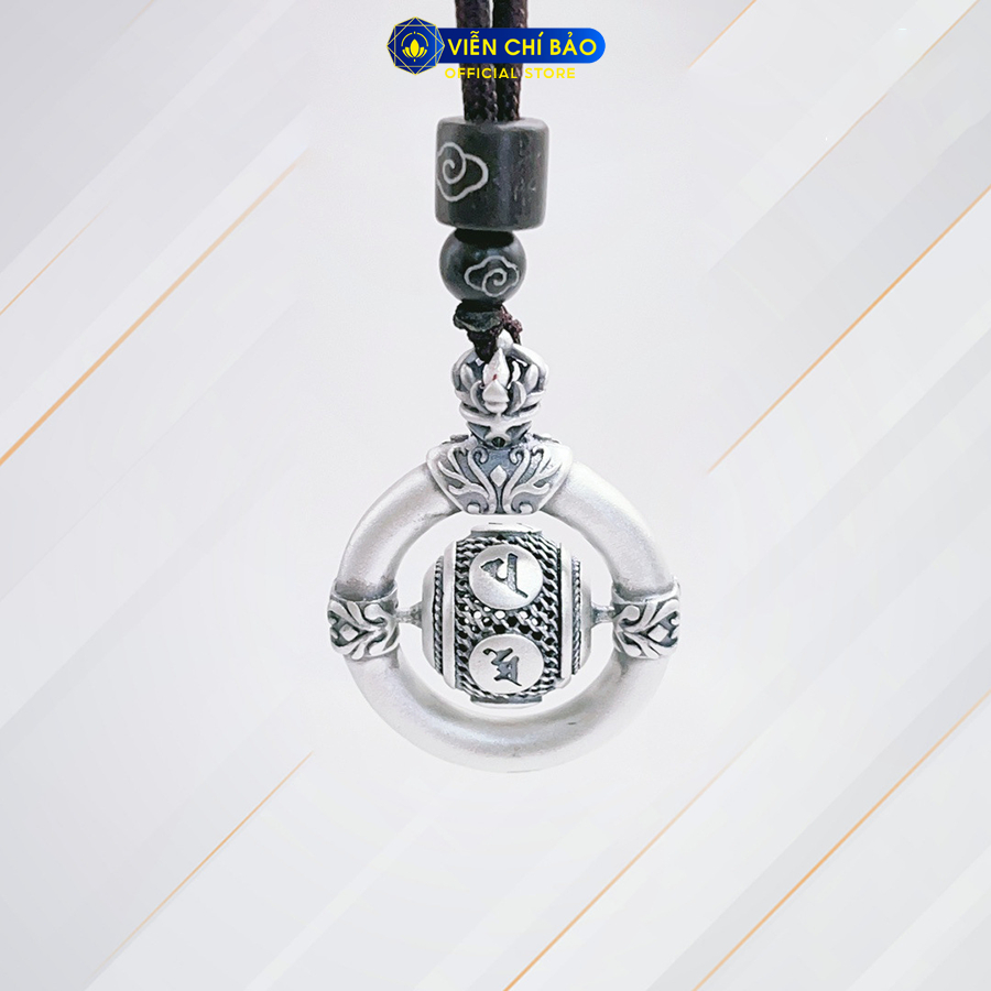 Mặt dây chuyền bạc nữ hình tròn lục tự xoay chất liệu bạc Thái 925 thời trang phụ kiện trang sức Viễn Chí Bảo M000158