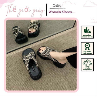 Dép nữ kelai quai chéo đế xuồng độn đế 6cm