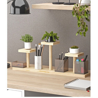 Kệ gỗ để bàn trang trí decor bàn học, bàn làm việc, kệ để chậu cây mini