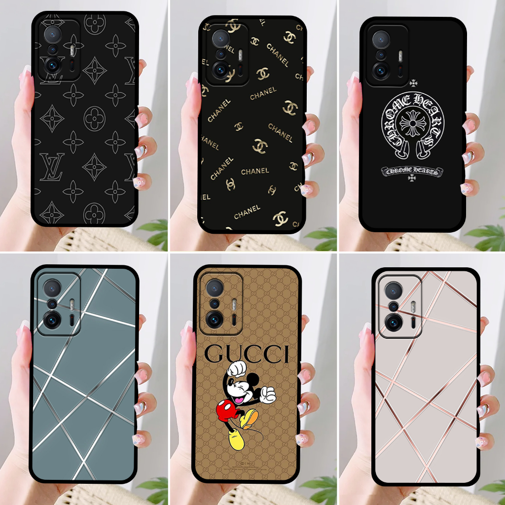 Ốp Xiaomi 11T 5G - Xiaomi 11T Pro 5G IN HÌNH THƯƠNG HIỆU LV, GUCCI, HỌA TIẾT XANH BẠC SIÊU ĐẸP