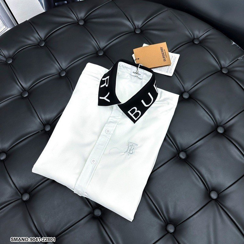 Áo Sơ Mi BBR Dài Tay Cổ Dệt Chữ Thêu Phong Cách Thời Trang Cao Cấp vải lụa nhật mềm mịn, thoáng mát giá rẻ | BigBuy360 - bigbuy360.vn