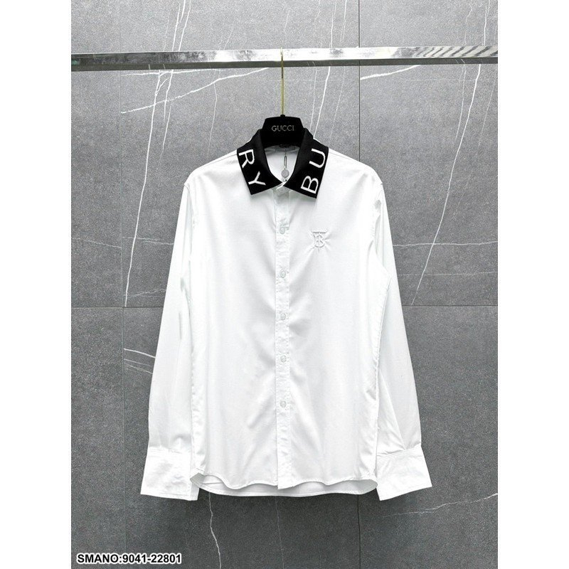 Áo Sơ Mi BBR Dài Tay Cổ Dệt Chữ Thêu Phong Cách Thời Trang Cao Cấp vải lụa nhật mềm mịn, thoáng mát giá rẻ | BigBuy360 - bigbuy360.vn