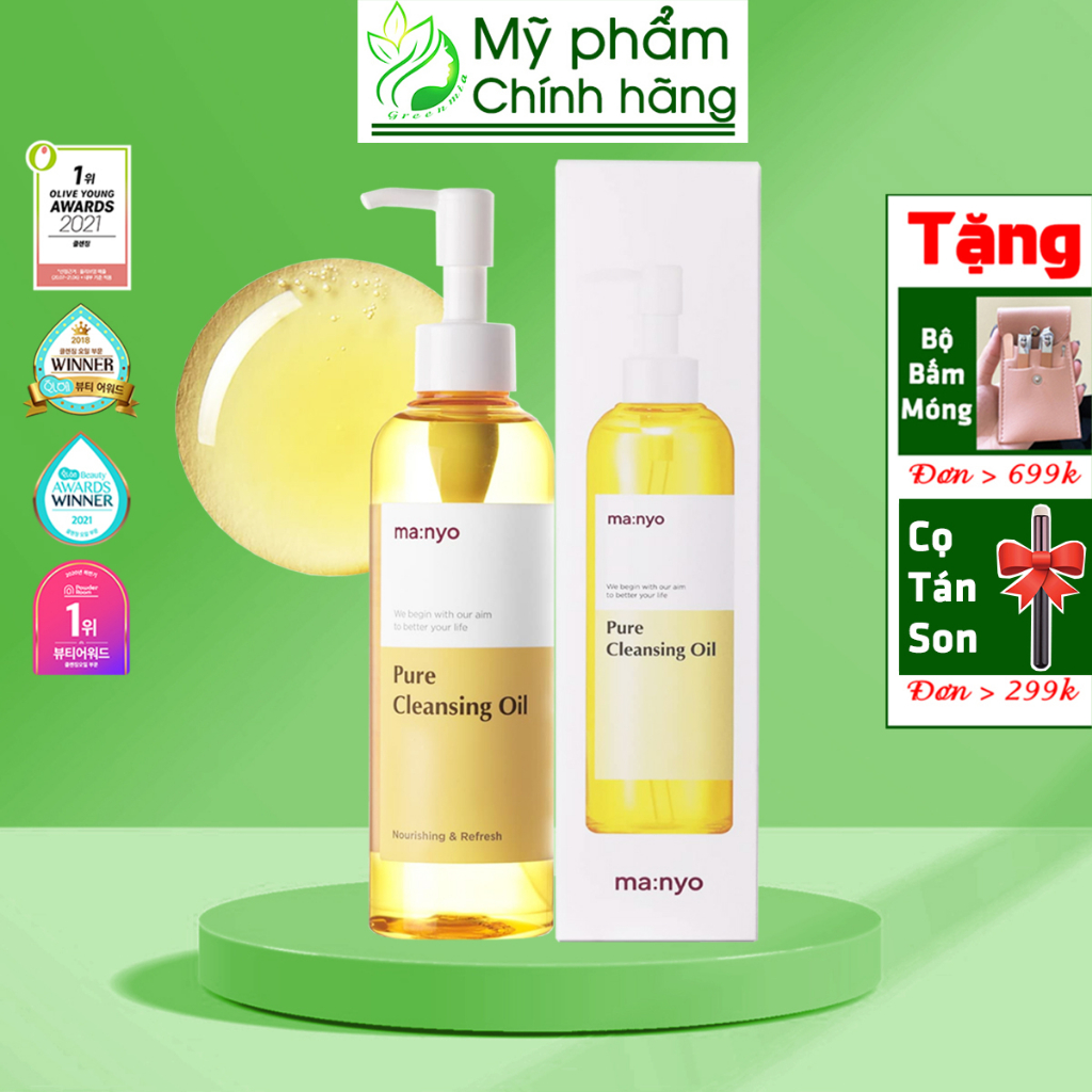 Dầu Tẩy Trang Manyo Ma:nyo Pure Cleansing Oil 200ml Sạch Sâu Cấp Ẩm Không Khô Căng Da Dưỡng Chất Lành Tính
