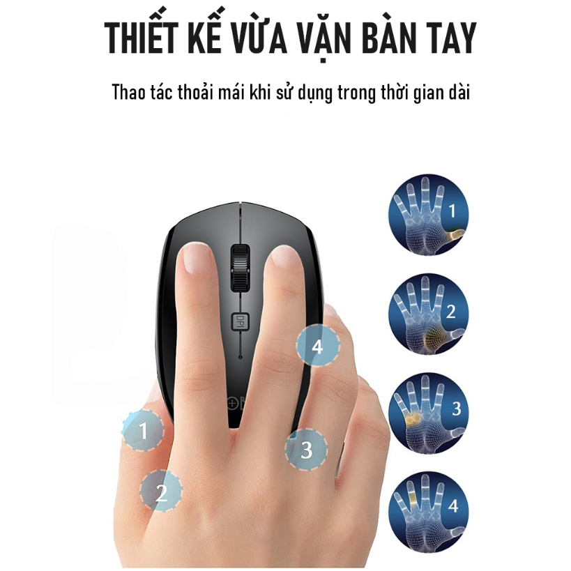 Chuột Không Dây Kiểu Dáng Văn Phòng ROBOT M205 USB Nano 2.4GHz Độ Phân Giải 1600DPI Vừa Vặn Bàn Tay Thiết Kế