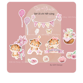 Set sinh nhật fomex con hổ 15 chi tiết