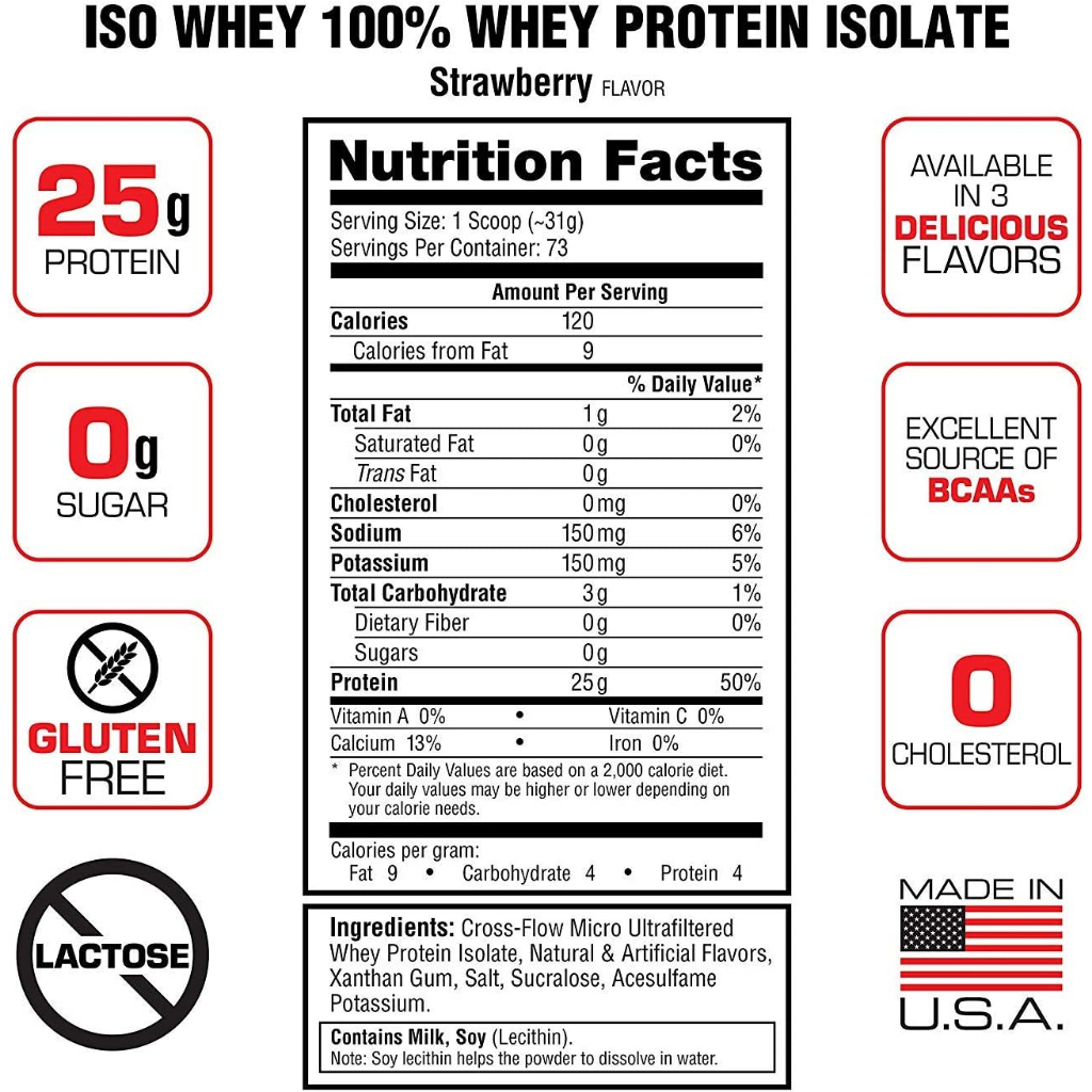 Bổ sung đạm Iso Whey Labrada - 100% Whey Protein Isolate