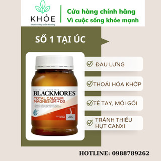 [Có Tem Chemist] Viên uống Canxi Total Blackmores Úc Total Calcium Magnesium + D3 200 viên - Úc