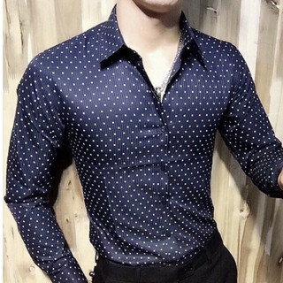 Áo Sơ Mi Nam Dài Tay Họa Tiết Cực Sang