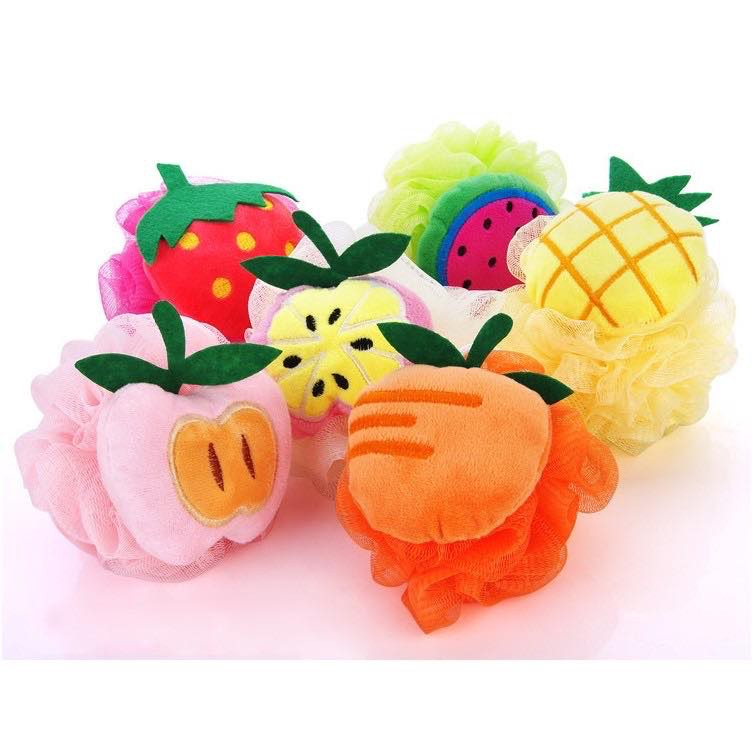 Bông Tắm Tạo Bọt Hình Trái Cây Mẫu Siêu Xinh, Bông Tắm 2 Chất Liệu Làm Sạch Da, Tẩy Tế Bào Chết Hiệu Quả