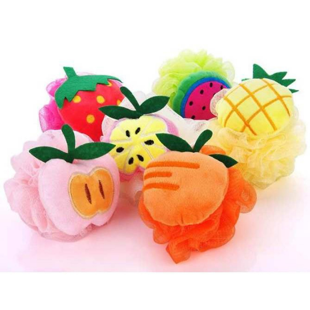 Bông Tắm Tạo Bọt Hình Trái Cây Mẫu Siêu Xinh, Bông Tắm 2 Chất Liệu Làm Sạch Da, Tẩy Tế Bào Chết Hiệu Quả