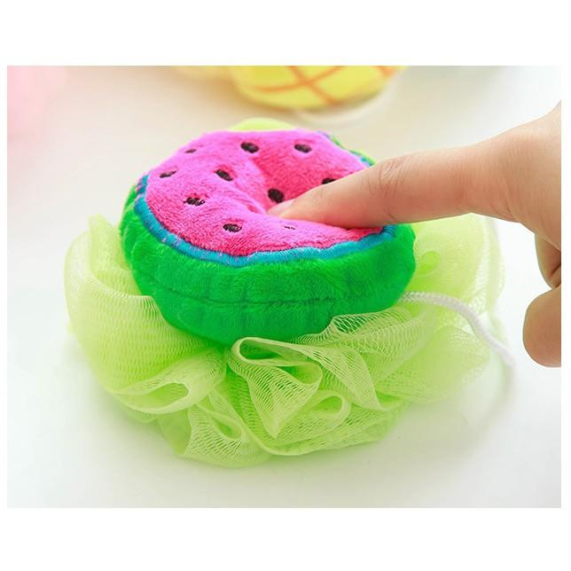 Bông Tắm Tạo Bọt Hình Trái Cây Mẫu Siêu Xinh, Bông Tắm 2 Chất Liệu Làm Sạch Da, Tẩy Tế Bào Chết Hiệu Quả