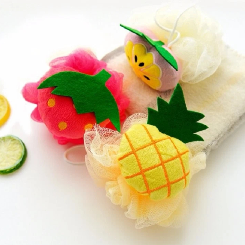 Bông Tắm Tạo Bọt Hình Trái Cây Mẫu Siêu Xinh, Bông Tắm 2 Chất Liệu Làm Sạch Da, Tẩy Tế Bào Chết Hiệu Quả