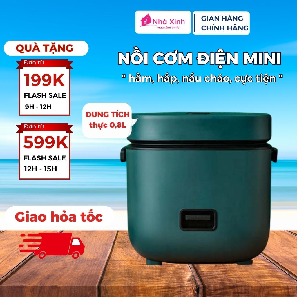 Nồi Cơm Điện Mini Đa Năng, Dung Tích 0,8L Nấu Cơm, Hầm Cháo Vô Cùng Tiện Lợi Hẹn Giờ Thông Minh Bảo Hành Chính Hãng