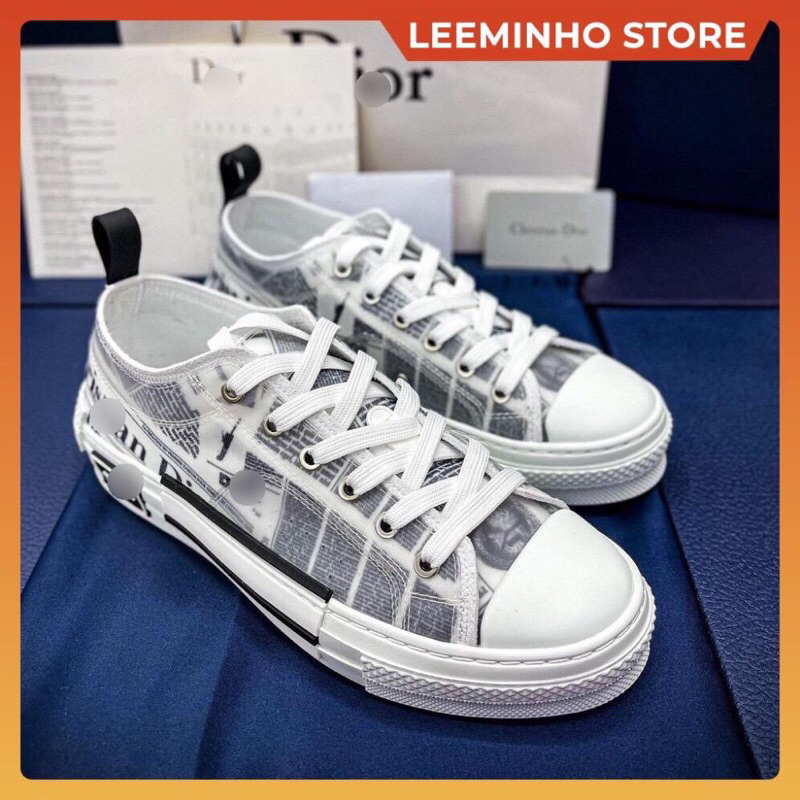 Giày Sneaker Di.or B.23 Obli.que Báo xám , Giày Thể Thao Nam Nữ DIOR. Hoạ Tiết Báo Hàng SC Full bill box Leeminho Shop