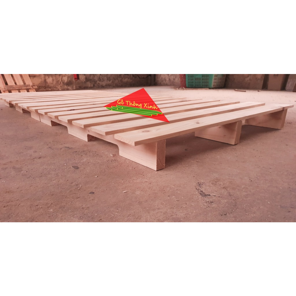 Giường ngủ tự đóng kiểu pallet cao 10cm, 1mx2m, 1m2x2m, 1m4x2m gỗ thông mới đẹp, chắc chắn