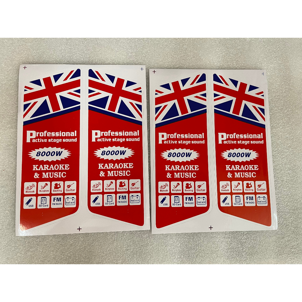 TEM DECAL DÁN MẶT THÙNG LOA , LOA KÉO... CÓ KEO DÍNH - GIÁ 1 CẶP