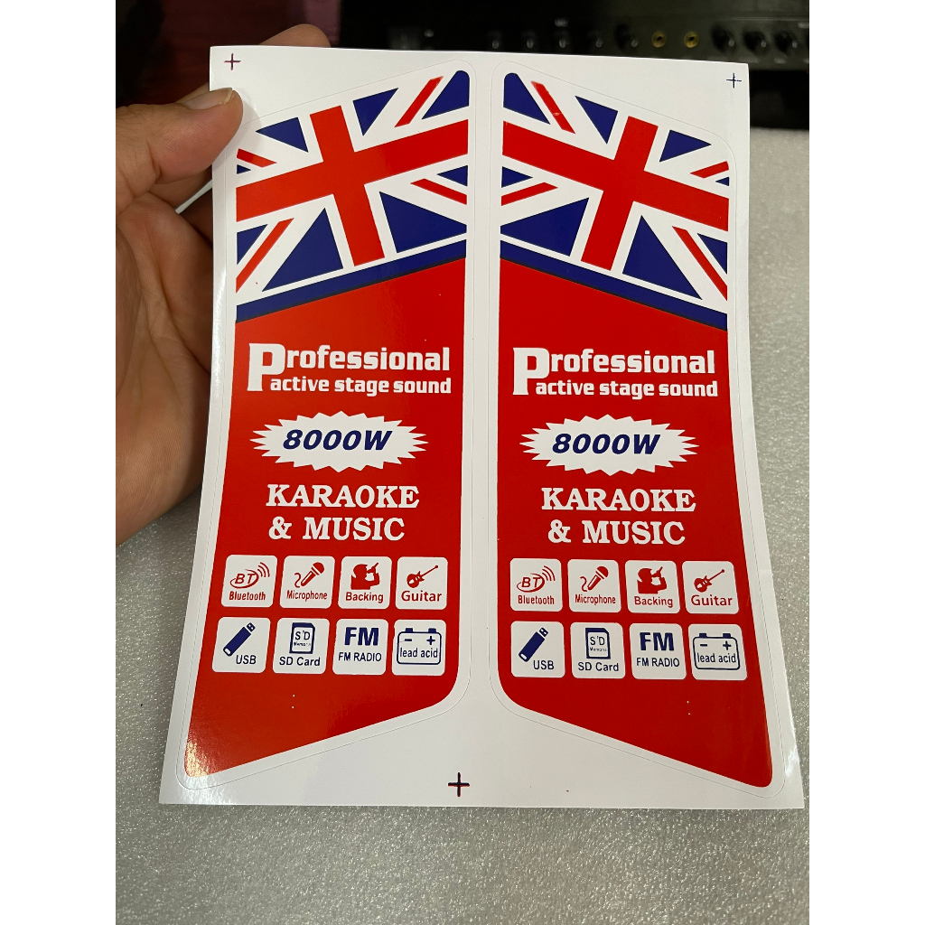 TEM DECAL DÁN MẶT THÙNG LOA , LOA KÉO... CÓ KEO DÍNH - GIÁ 1 CẶP