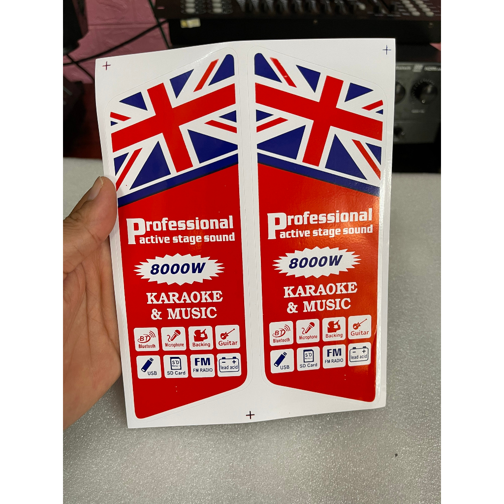 TEM DECAL DÁN MẶT THÙNG LOA , LOA KÉO... CÓ KEO DÍNH - GIÁ 1 CẶP