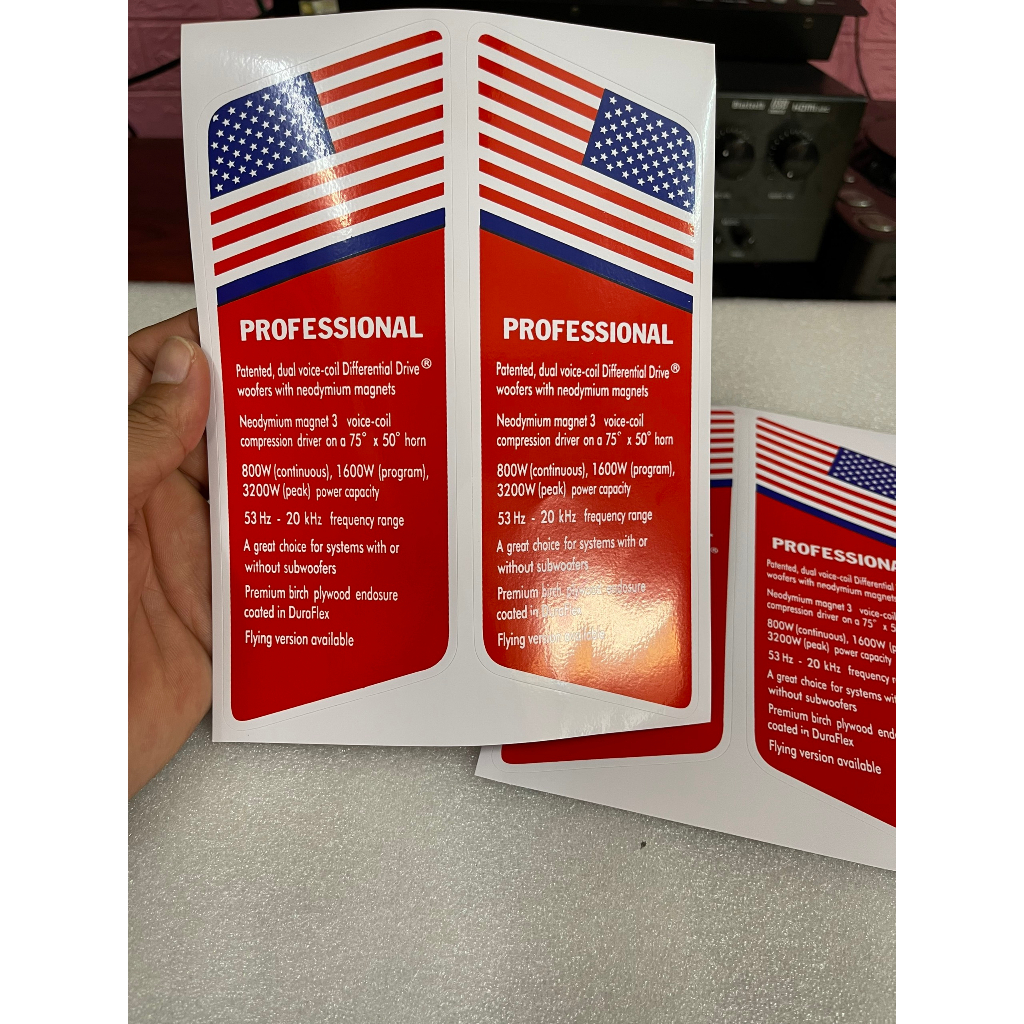 TEM DECAL DÁN MẶT THÙNG LOA , LOA KÉO... CÓ KEO DÍNH - GIÁ 1 CẶP