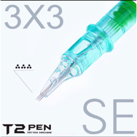 Kim đạn máy Pen xăm T2 3B3 (3x3 đầu kim) cho xăm và phun xăm tạo hạt, đánh bóng cao cấp chuyên nghiệp lẻ 1 cây