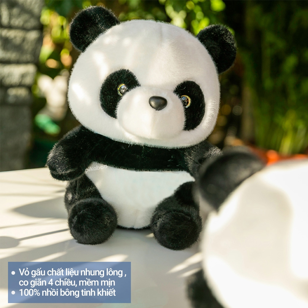 Gấu bông gấu trúc Panda Pikaboo gấu trúc nhồi bông đeo ba lô vỏ nhung lông mềm mịn co dãn 4 chiều bông tinh khiết