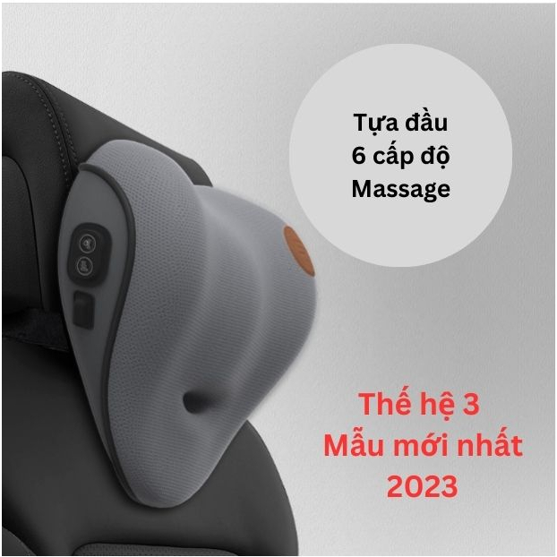 Gối Tựa Đầu Ô Tô Tích Hợp Massage Matxa 6 Chế Độ Cao Cấp, Gối Kê Cổ Cao Su Non , Chống Đau Mỏi Cổ Vai Cột Sống Lưng